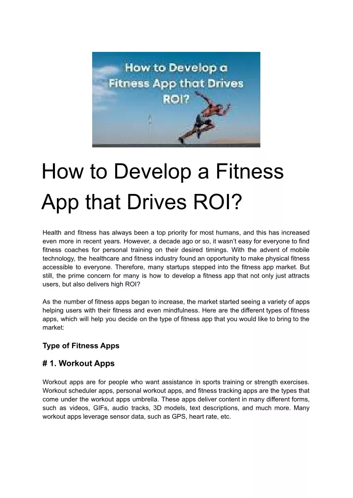 how to develop a fitness app that drives roi