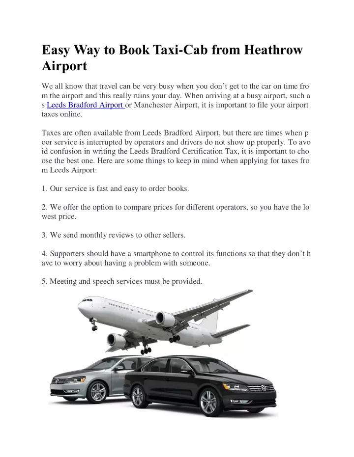 easy way to book taxi cab from heathrow airport