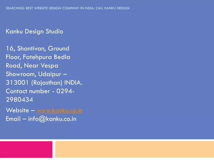 searching best website design company in india call kanku design