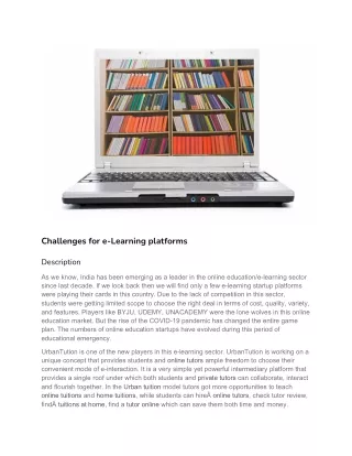 Challenges for e-Learning platforms