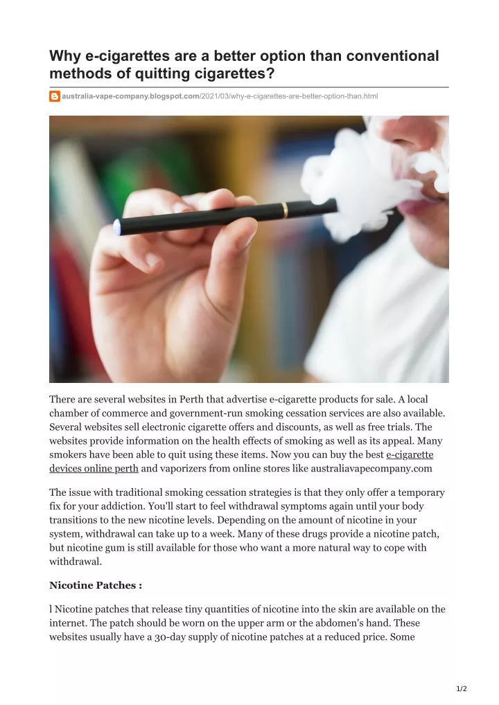 why e cigarettes are a better option than