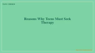 Reasons Why Teens Must Seek Therapy