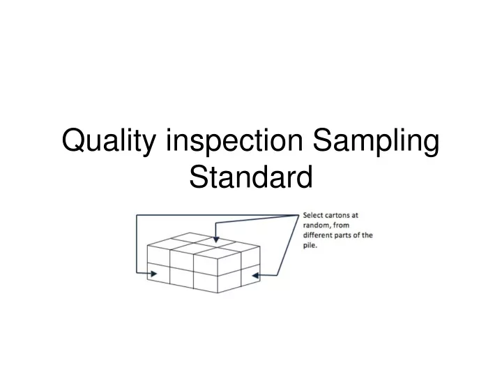 quality inspection sampling standard
