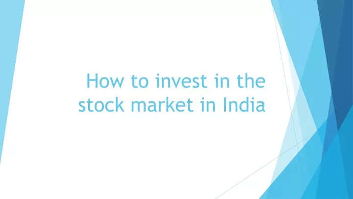 how to invest in the stock market in india