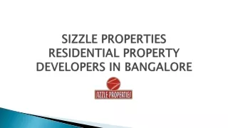 sizzle properties residential property developers in bangalore