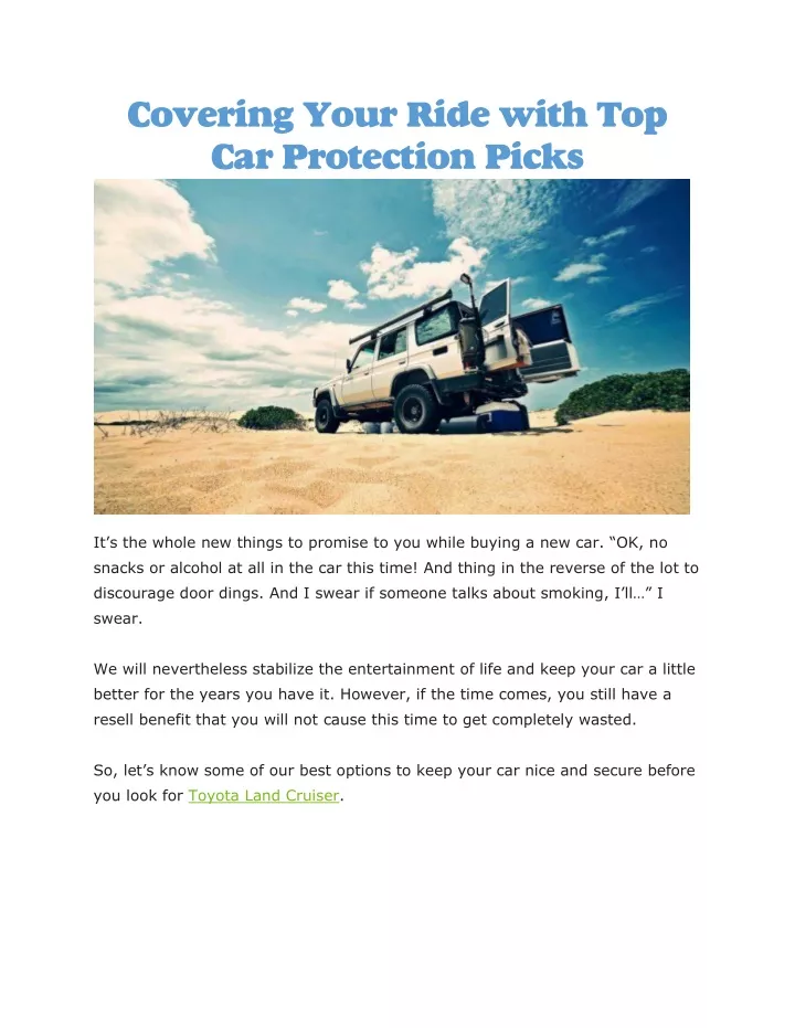 covering your ride with top car protection picks