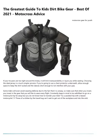 the greatest guide to kids dirt bike gear best