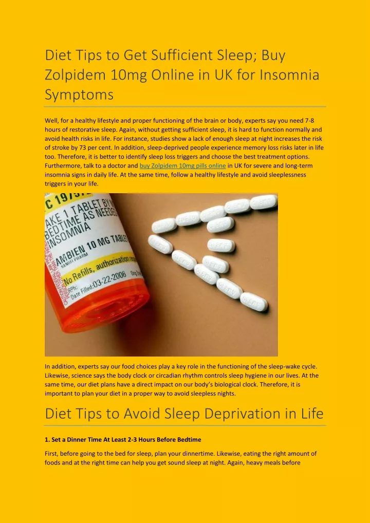 diet tips to get sufficient sleep buy zolpidem