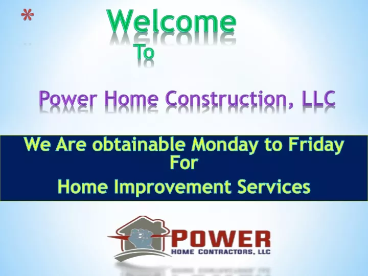 welcome to power home construction llc