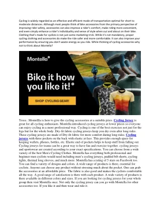 Unique and Reasonably Priced Cycling Wear and Gear – Montella Cycling