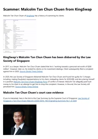 How To Explain Malcolm Tan Chun Chuen Fraud To A Five-year-old
