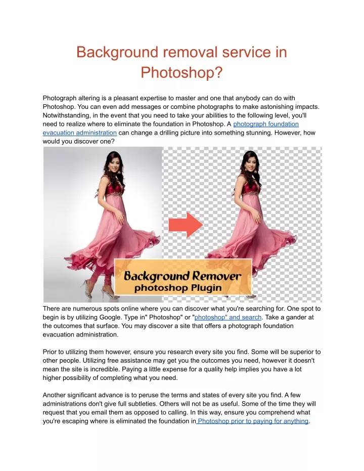 background removal service in photoshop