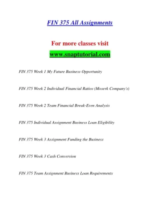 fin 375 all assignments