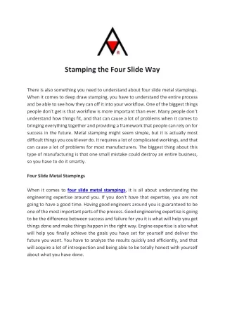 stamping the four slide way
