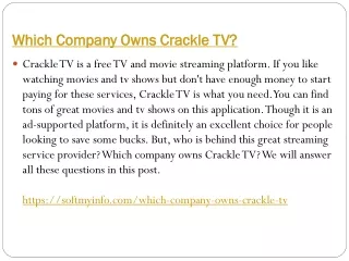 Which Company Owns Crackle TV?