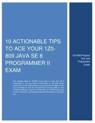 10 actionable tips to ace your 1z0 809 java