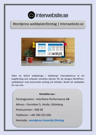 wordpress webbplatsf retag interwebsite se