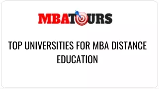 Top Universities for MBA Distance Education in India