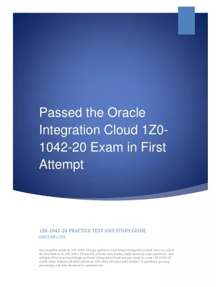 passed the oracle integration cloud 1z0 1042