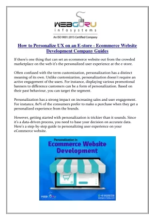 how to personalize ux on an e store ecommerce