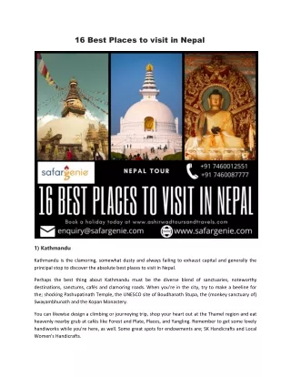 16 Best Places to visit in Nepal