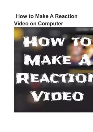 How to Make A Reaction Video on Computer
