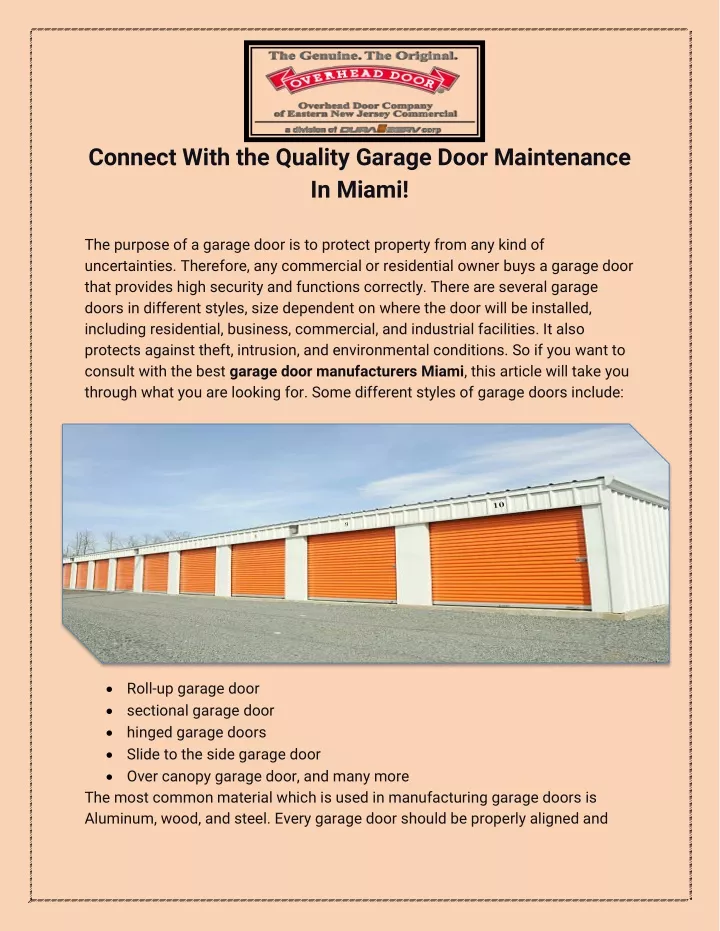 connect with the quality garage door maintenance