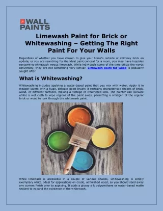 Limewash Paint for Brick or Whitewashing