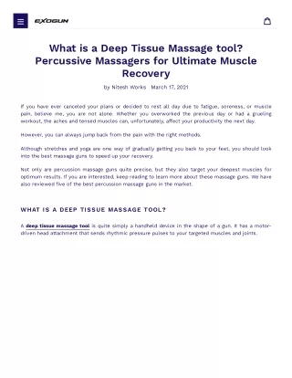 What is a Deep Tissue Massage tool? Percussive Massagers for Ultimate Muscle Recovery