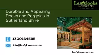 Durable and Appealing Decks and Pergolas in Sutherland Shire