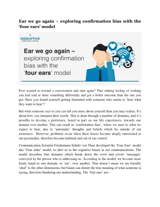 Ear we go again – exploring confirmation bias with the ‘four ears’ model