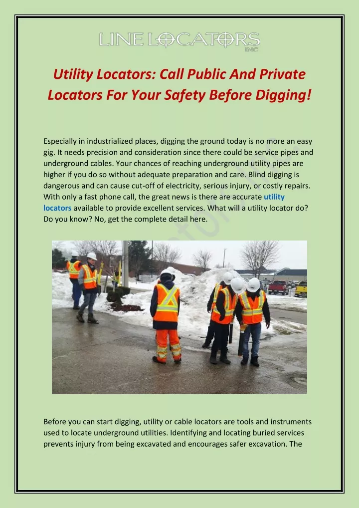 utility locators call public and private locators