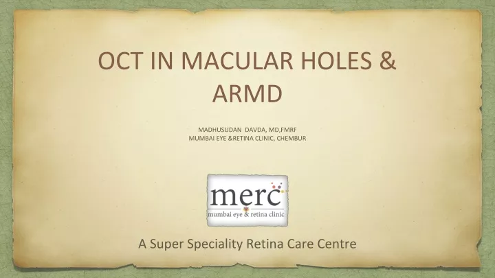 oct in macular holes armd