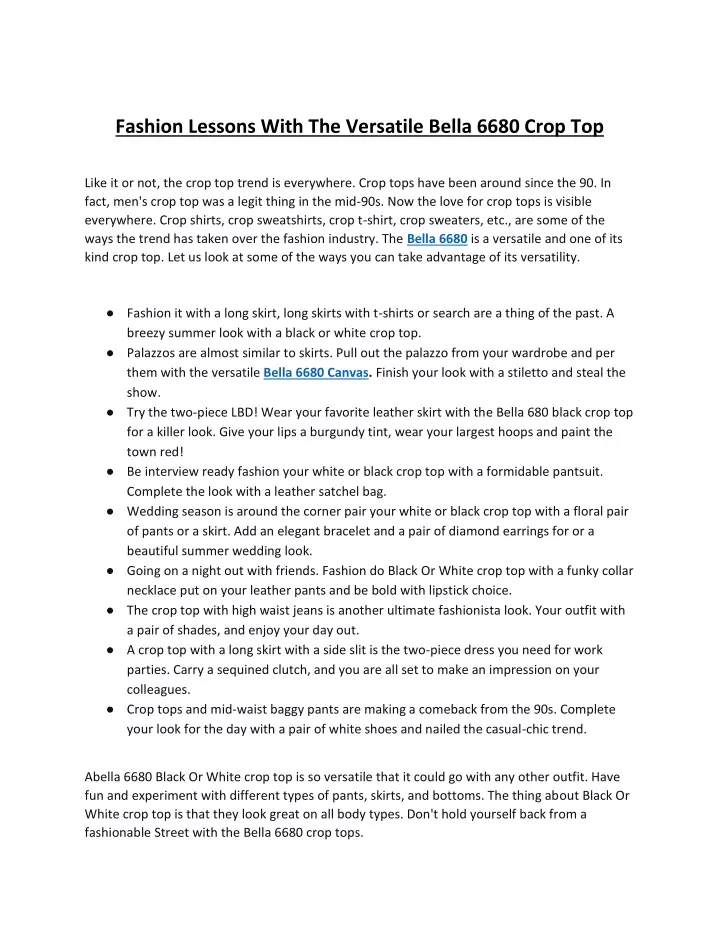 fashion lessons with the versatile bella 6680