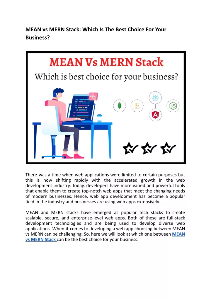 mean vs mern stack which is the best choice