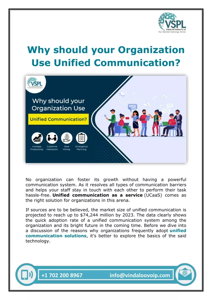 why should your organization use unified