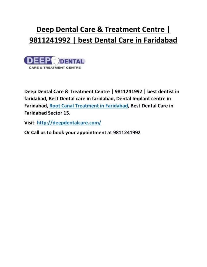 deep dental care treatment centre 9811241992 best
