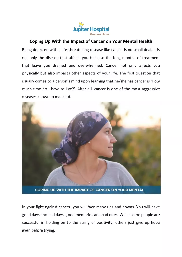 coping up with the impact of cancer on your