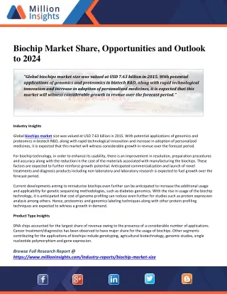biochip market share opportunities and outlook