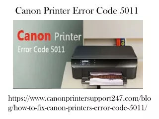 Canon Printer Error Code 5011