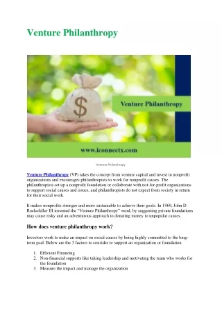 venture philanthropy