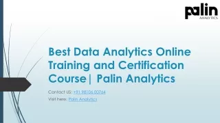 best data analytics online training and certification course palin analytics