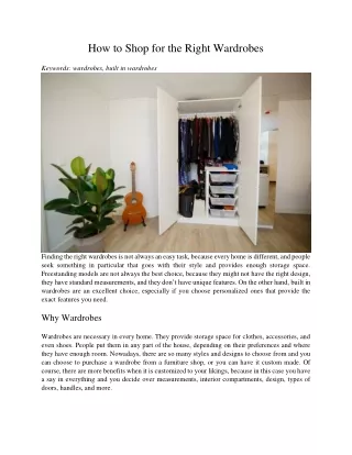 how to shop for the right wardrobes