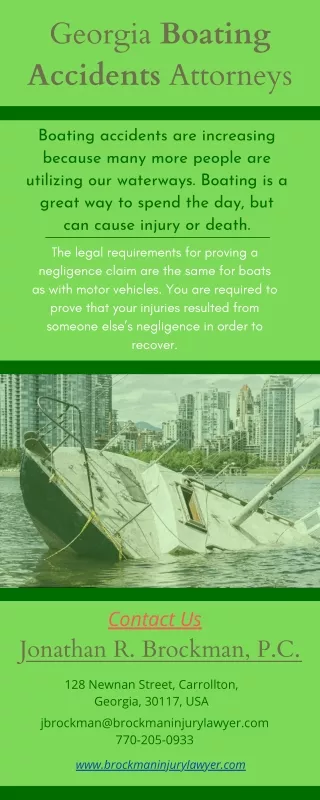 Georgia Boating Accidents Attorneys