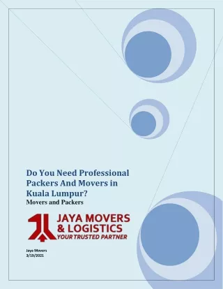 Professional kl Movers and Packers