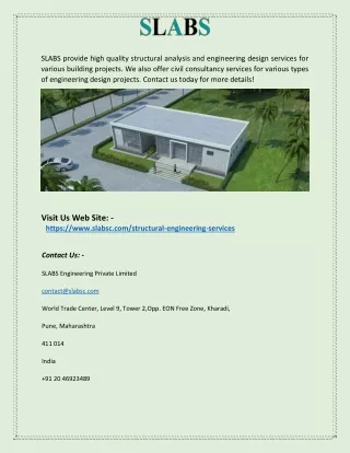 slabs provide high quality structural analysis