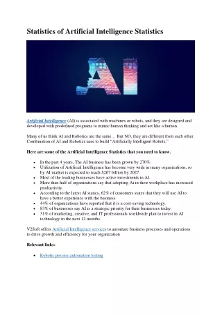statistics of artificial intelligence statistics