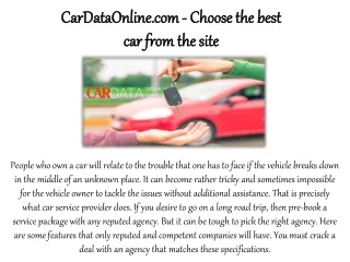 CarDataOnline.com - Choose the best car from the site