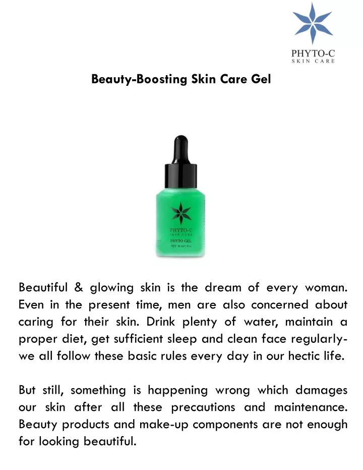 beauty boosting skin care gel