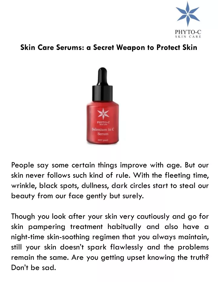skin care serums a secret weapon to protect skin
